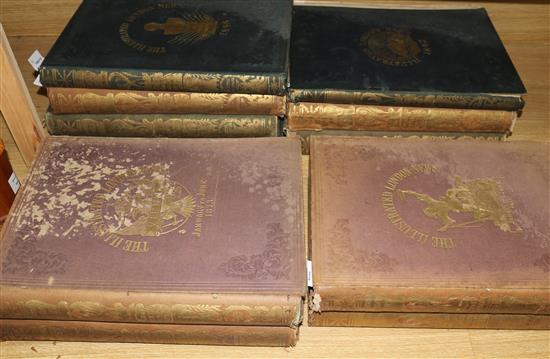 The Illustrated London News, 11 gilt-tooled cloth-bound folio volumes,